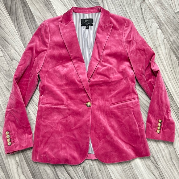 J. Crew Parke Blazer Pink Velvet Size 6 - Picture 4 of 16